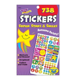 STICKERS ASSORTED: SUPER STARS & SMILES 738 STICKERS