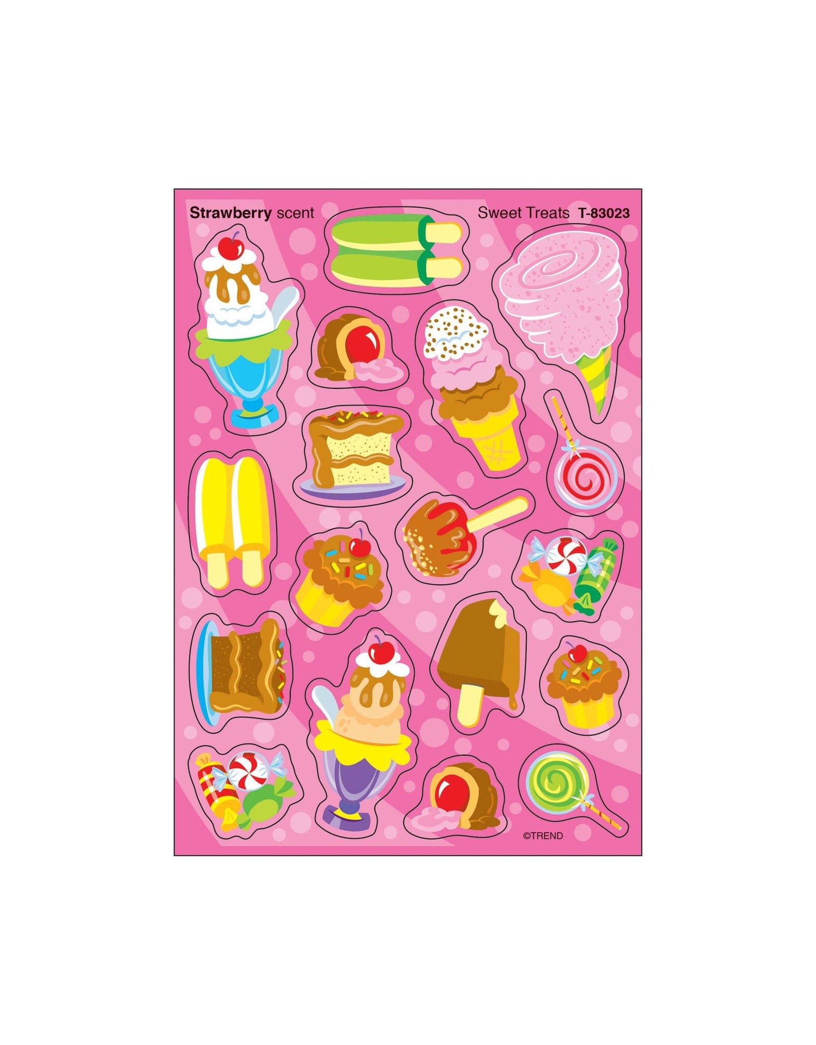 SCENTED STICKER: SWEET TREATS -  STRAWBERRY - 4 SHEETS