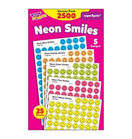 STICKER CHART SEALS: SMILES, NEON ASSORTED  2500 STICKERS