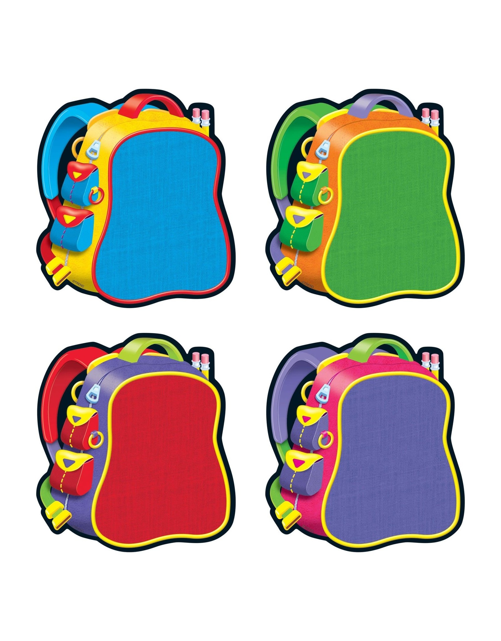 CUT-OUTS: BACKPACK ASSORTED COLORS 6" 36 PACK