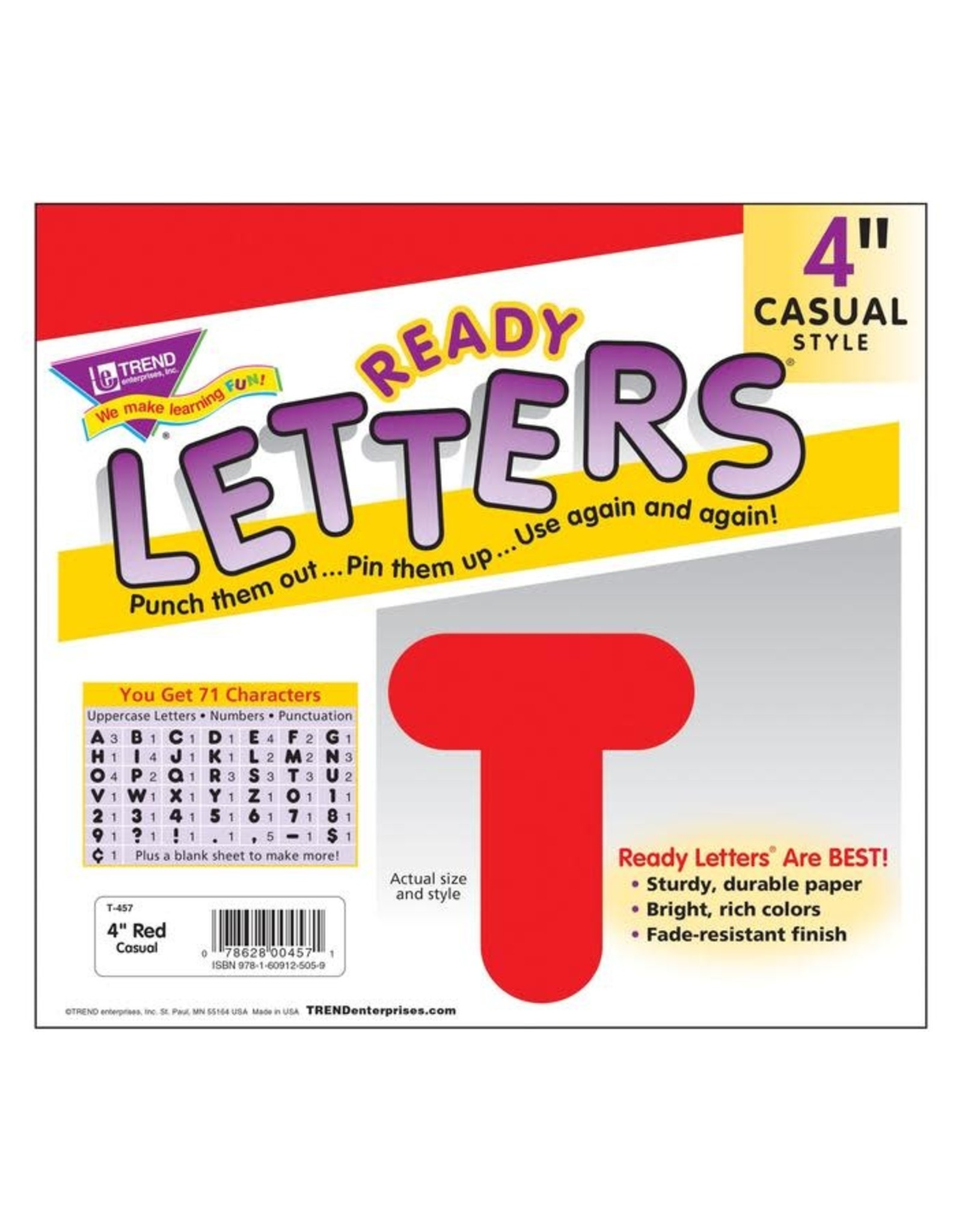 READY LETTERS: 4"  RED