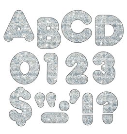READY LETTERS: 4" SPARKLE SILVER