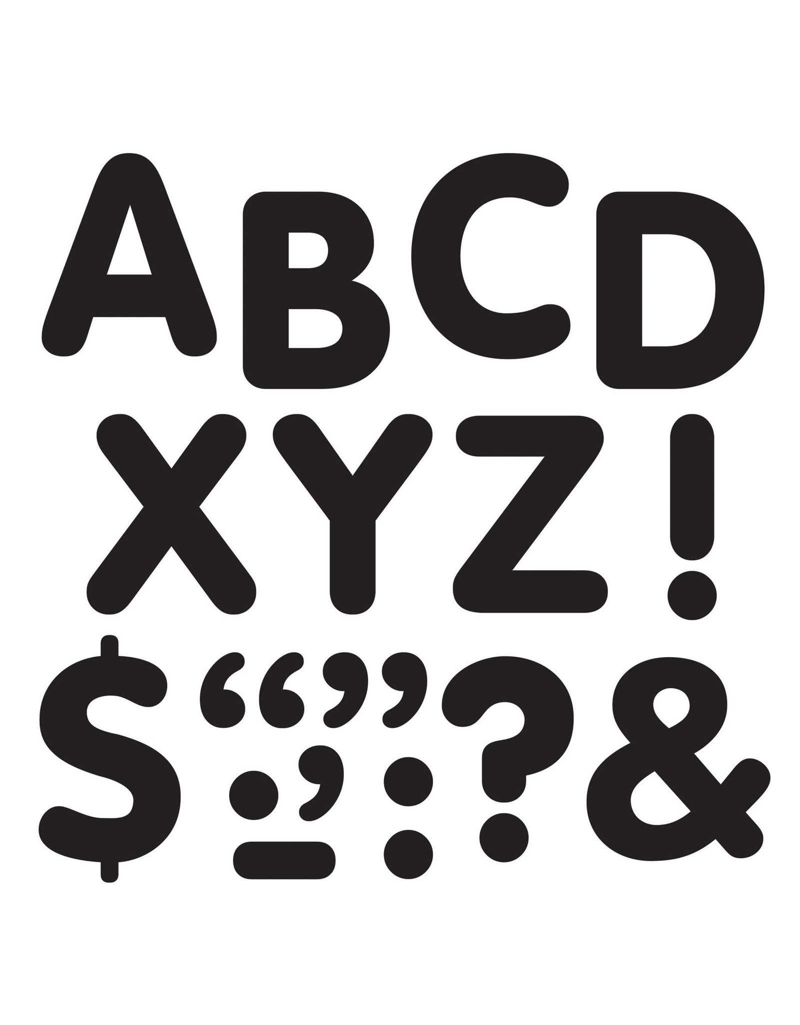 STICKE-EZE LETTERS: BLACK 2"