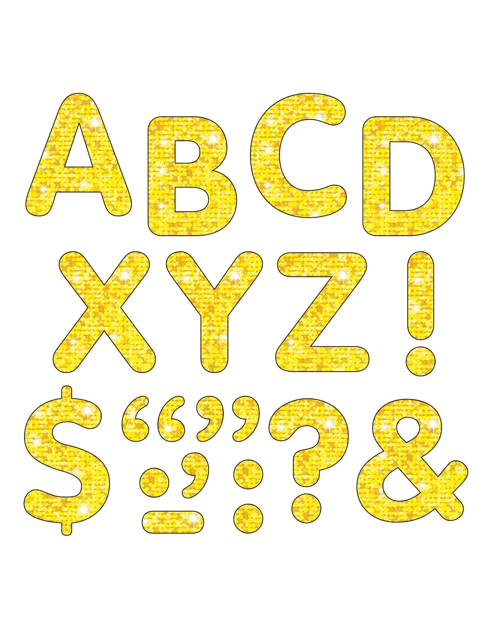 STICK- EZE LETTERS SPARKLE YELLOW