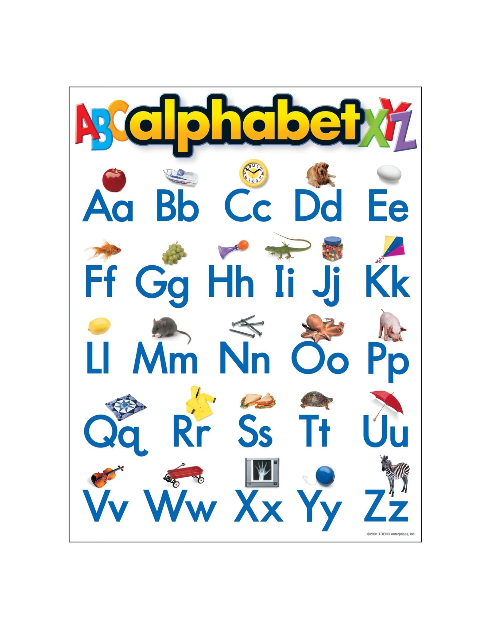 LEARNING CHART: ALPHABET WITH PICTURES 17"X22"