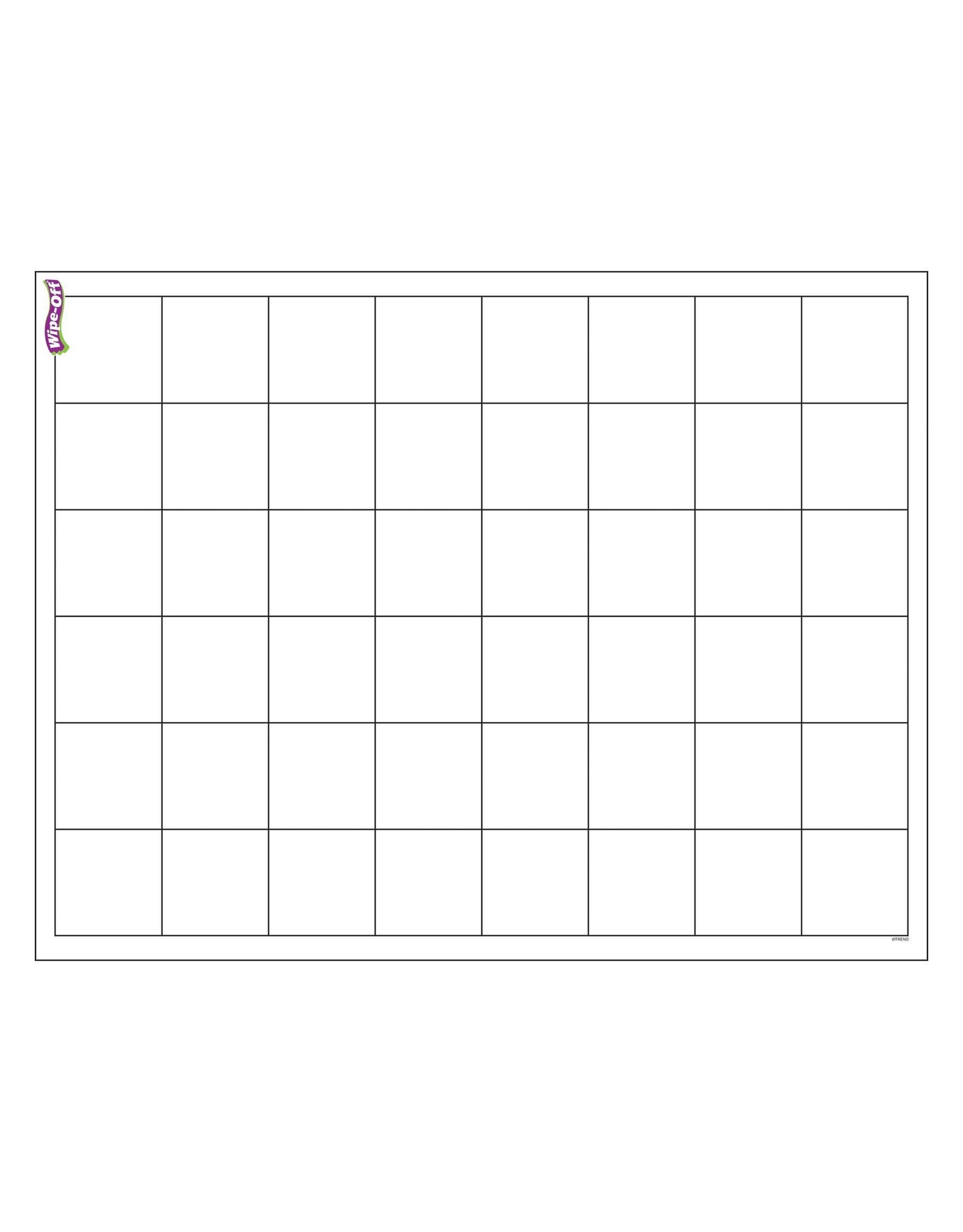 WIPE OFF CHART: GRAPHING GRID 2-5/8" SQUARES 17"X22"