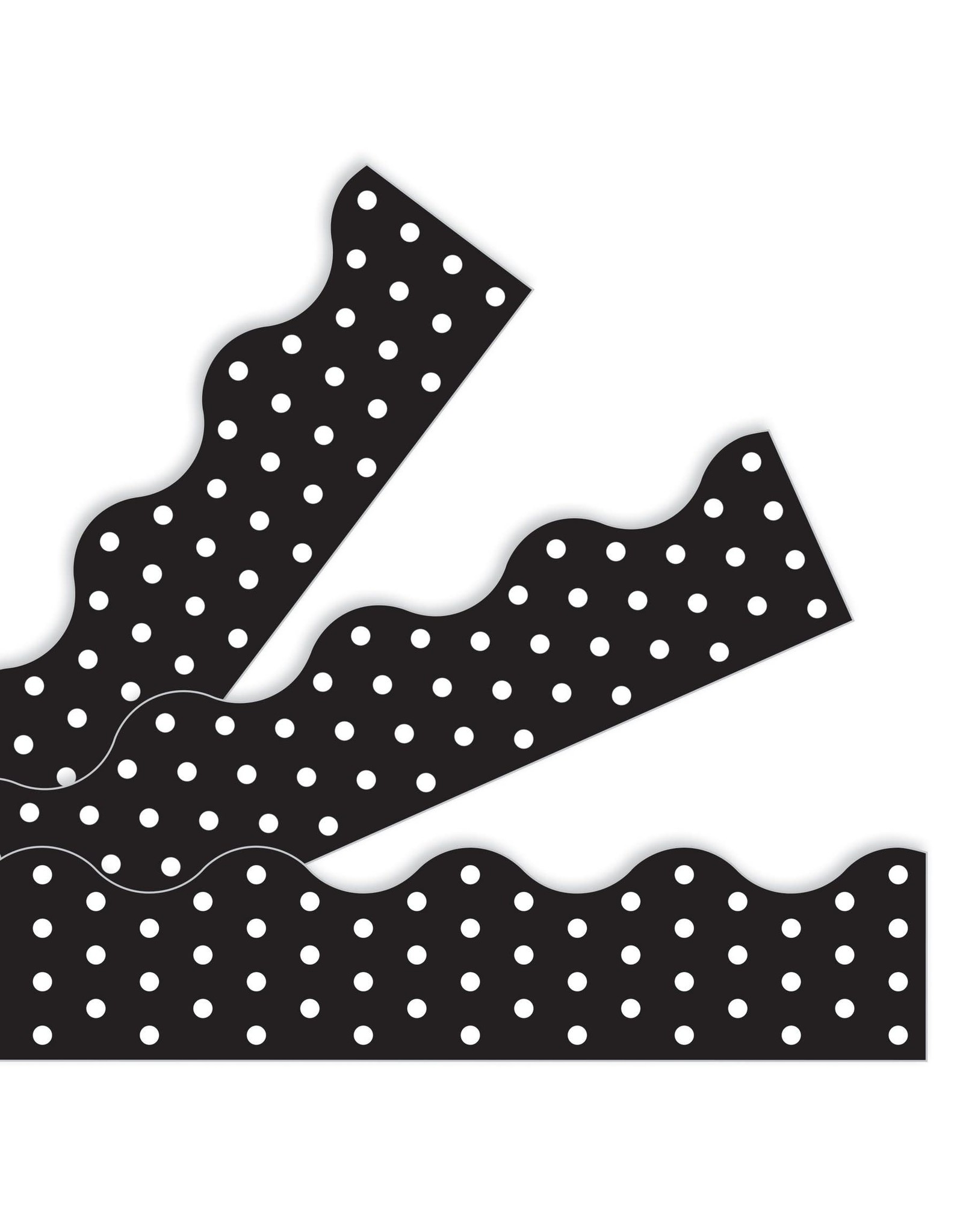 SCALLOPED BORDER  BLACK POLKA DOT 2¼"X39'