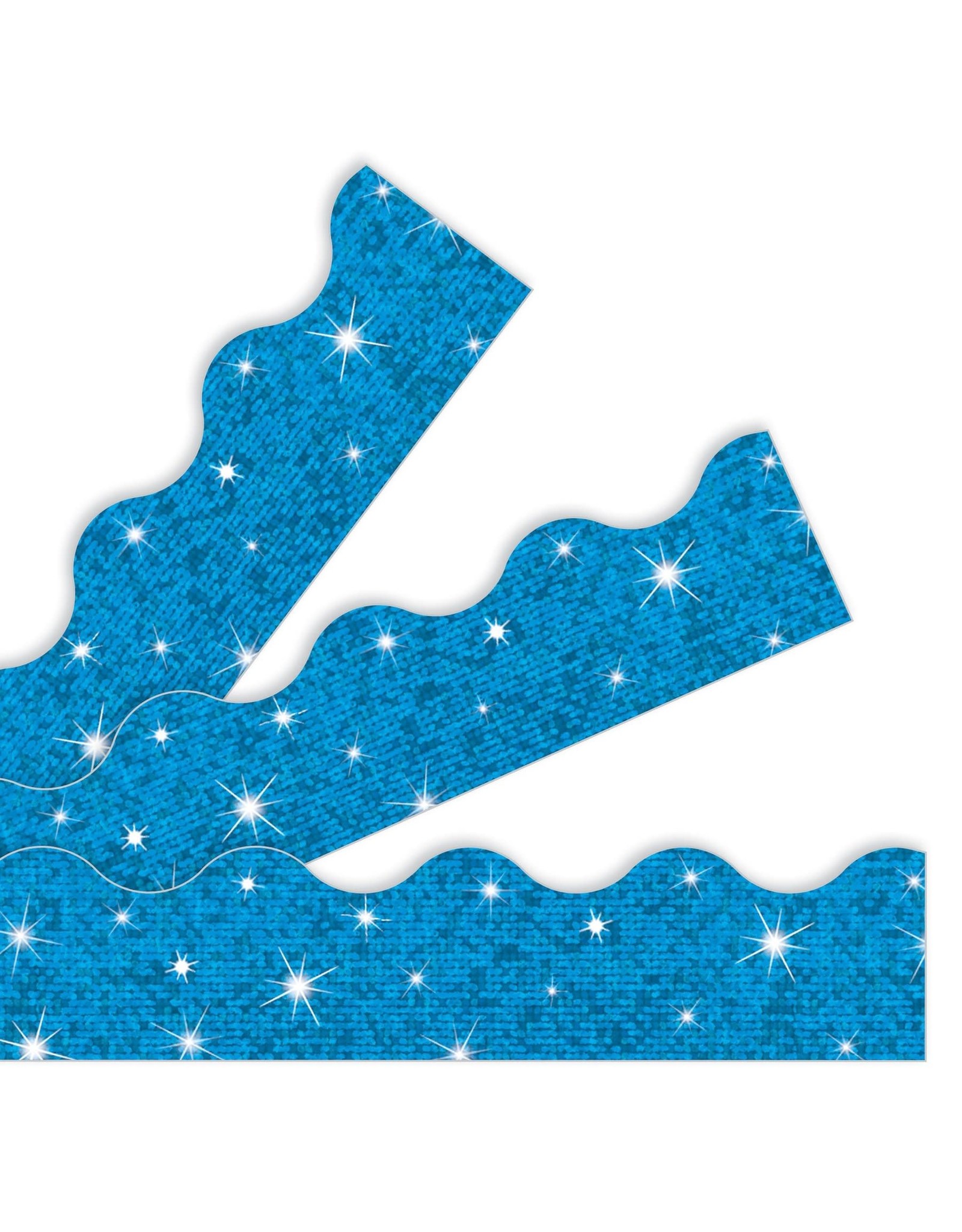 SCALLOPED BORDERS SPARKLE BLUE  - 2 1/4"X32.5'