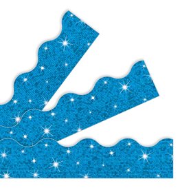 SCALLOPED BORDERS SPARKLE BLUE  - 2 1/4"X32.5'