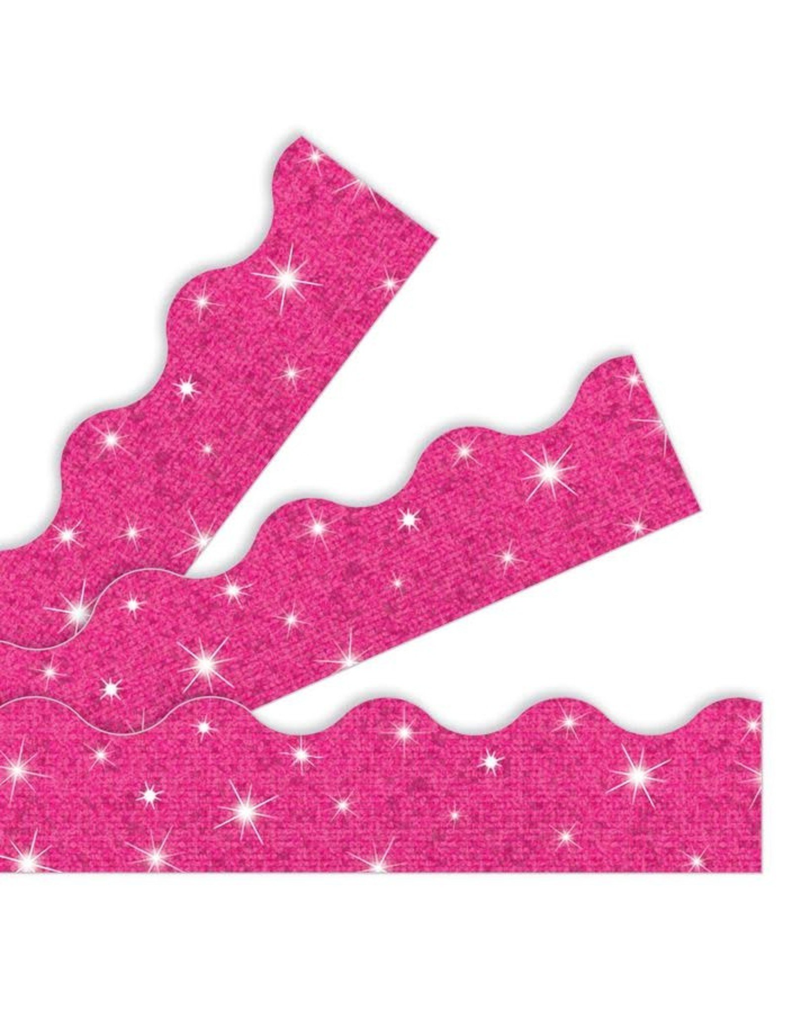 Trend Enterprises SCALLOPED  BORDERS SPARKLE  HOT PINK  - 2¼"x32'