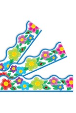 Trend Enterprises SCALLOPED BORDERS 2¼"X39', CRAYON FLOWERS