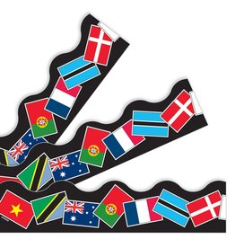 SCALLOPED BORDERS WORLD FLAGS - 2 1/4"x39'
