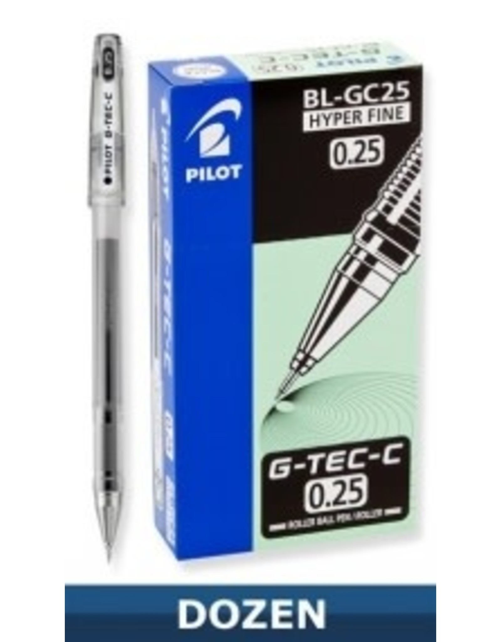 PILOT PEN -  G-TEC -  BLACK  HYPER FINE  .25mm