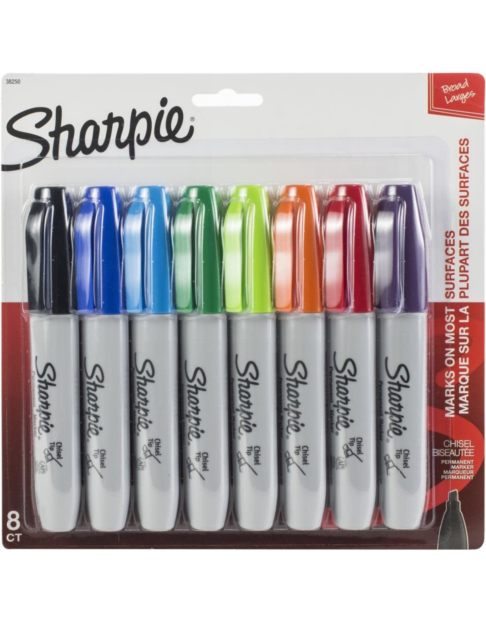 MARKER: SHARPIE CHISEL POINT 8PK