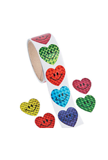 STICKERS ROLL: LASER SMILE HEART - 100 STICKERS