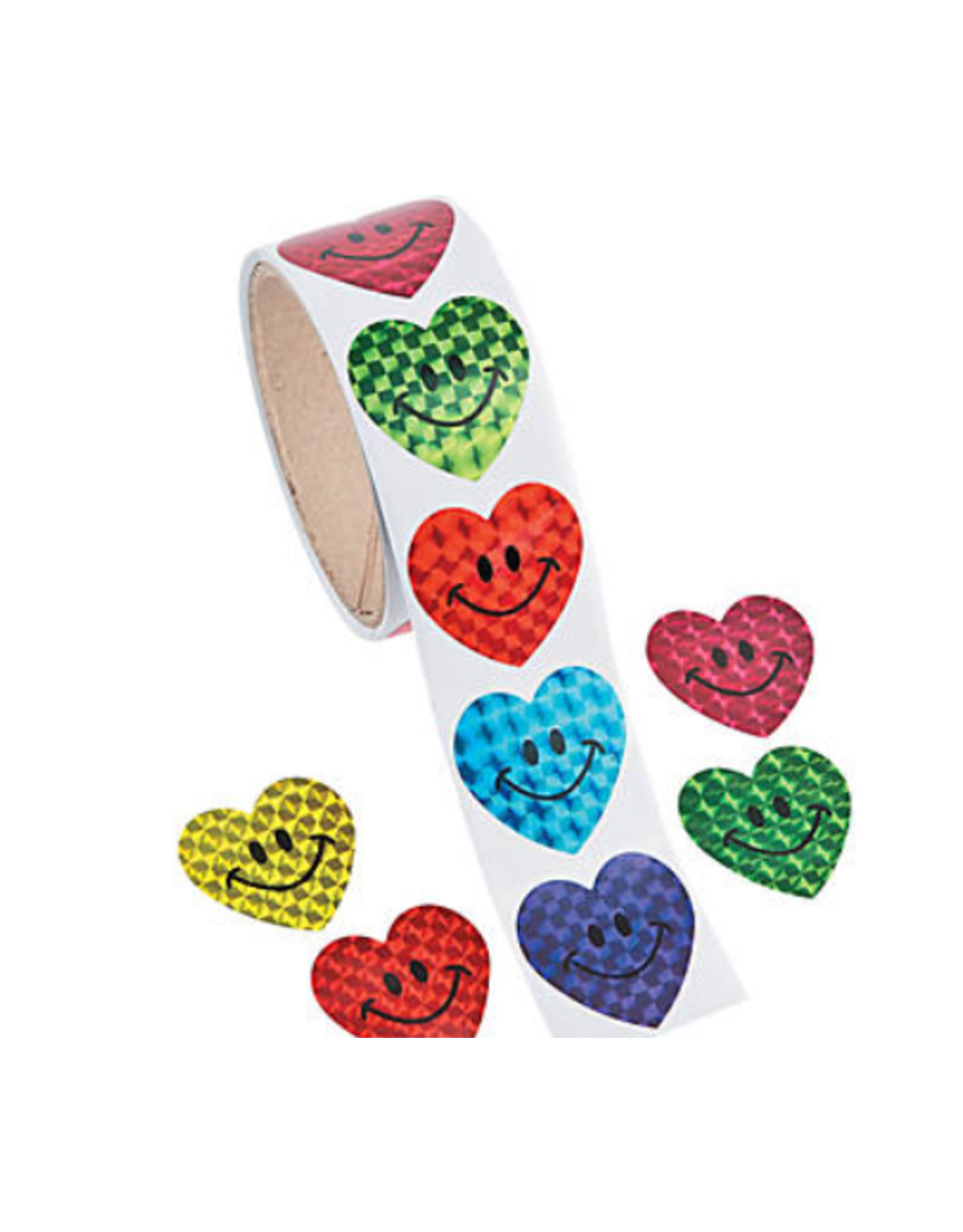 STICKERS ROLL: LASER SMILE HEART - 100 STICKERS