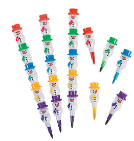 STACKABLE SNOWMAN CRAYONS 12PCS