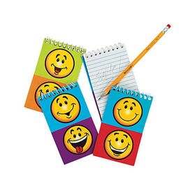 NOTEPAD: SMILE FACE SPIRAL 5" 30 PAGES - 12 PACK