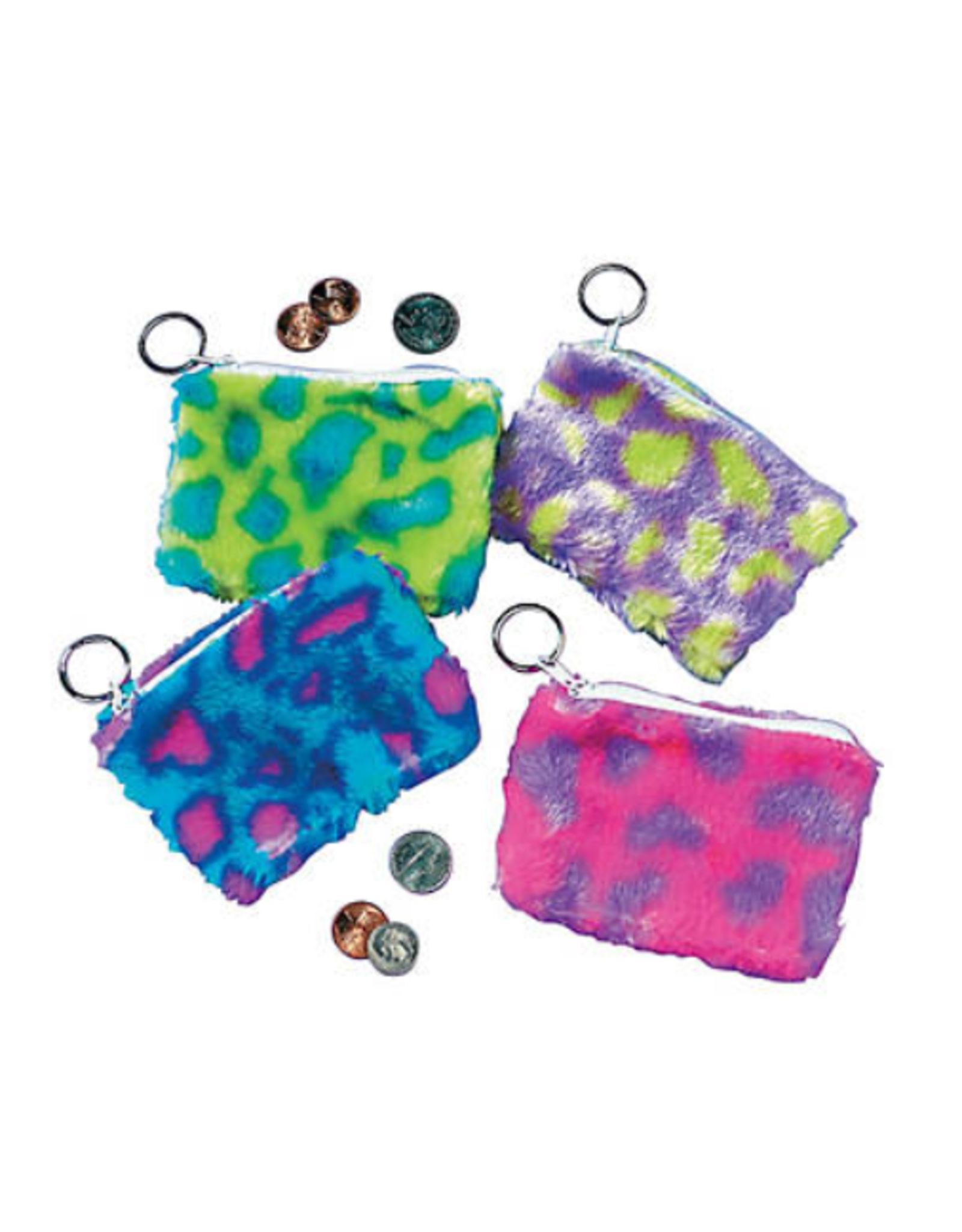 COIN PURSE KEYCHAIN PLUSH SPOTTED