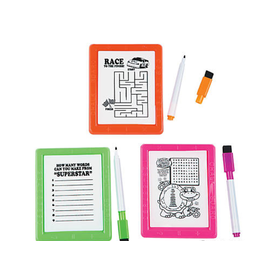 DRY ERASE NEON  BOARD GAME PKG/12pcs