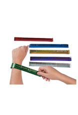 BRACELET -  SLAP -  METALLIC 12 PACK
