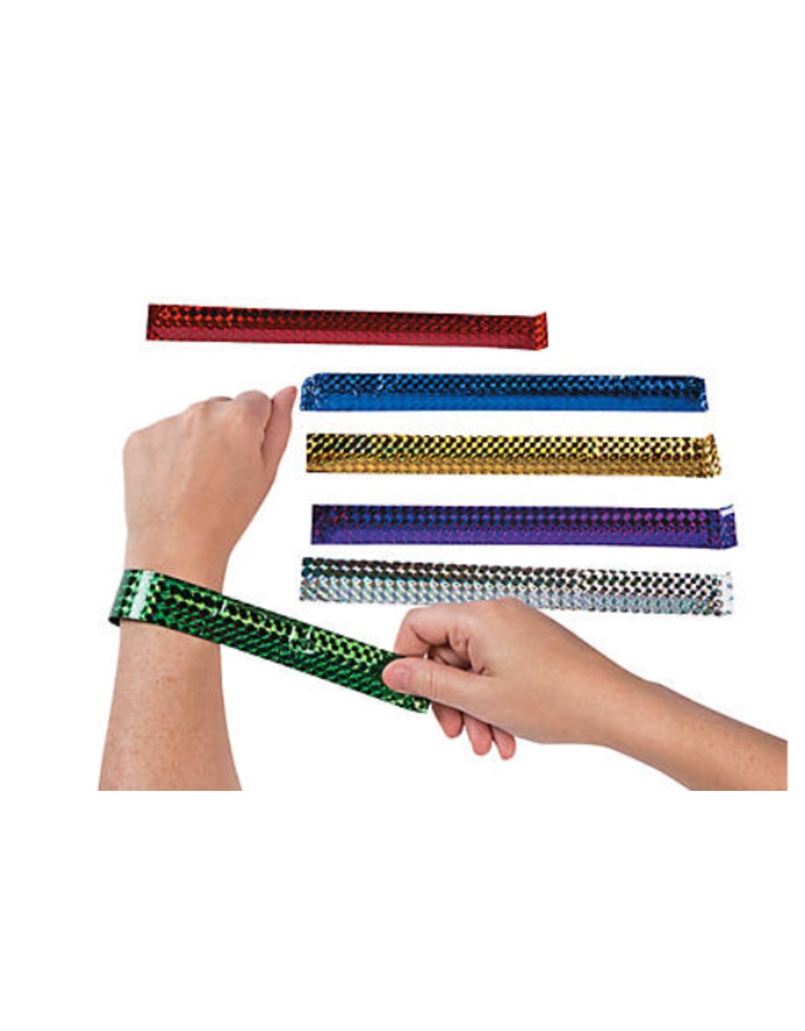 BRACELET -  SLAP -  METALLIC 12 PACK