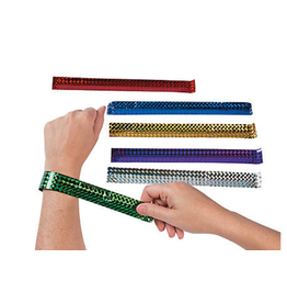 BRACELET -  SLAP -  METALLIC 12 PACK