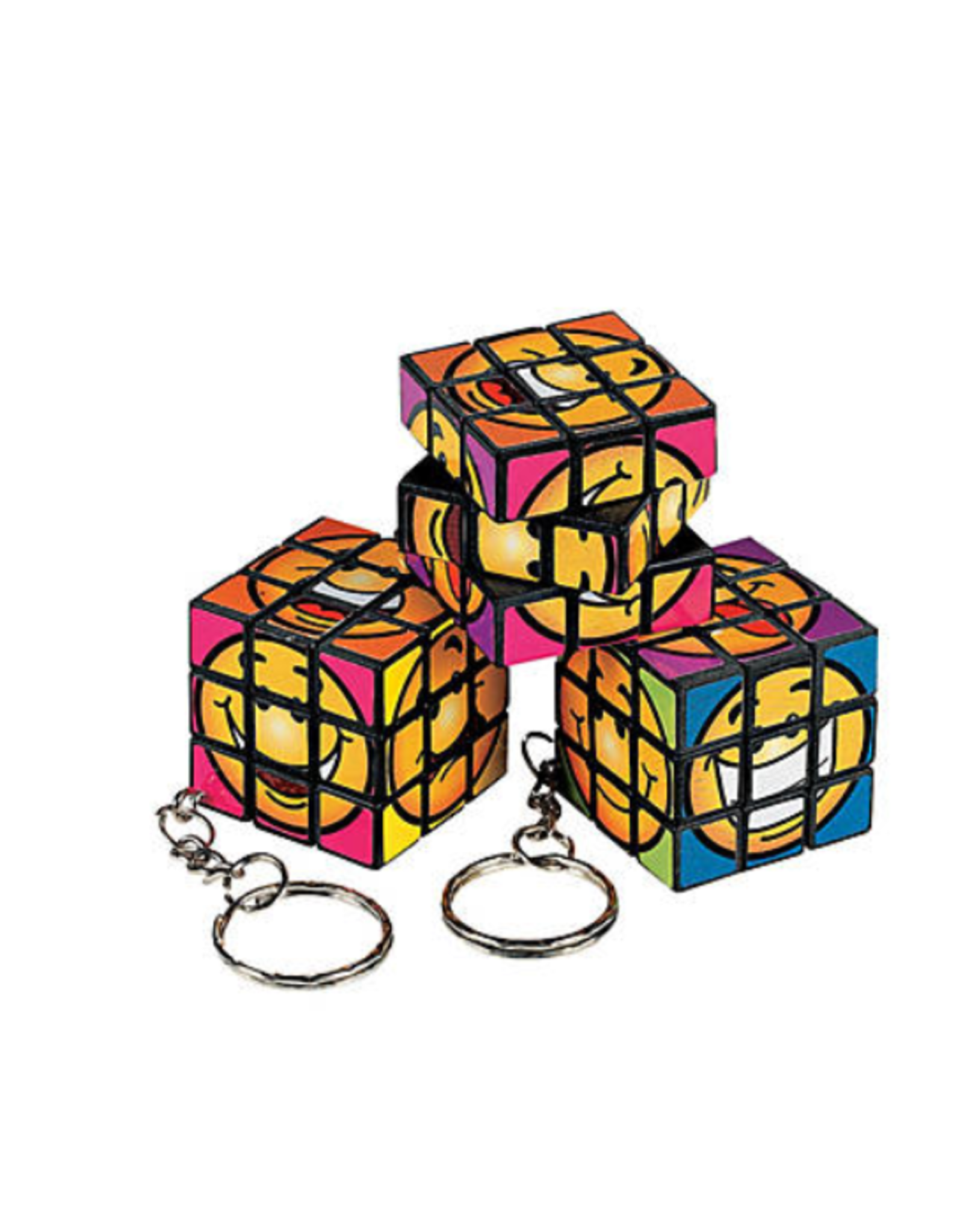 SMILE MAGIC CUBE PUZZLE KEYCHAIN PKG/6PCS