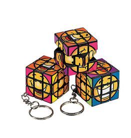 SMILE MAGIC CUBE PUZZLE KEYCHAIN PKG/6PCS