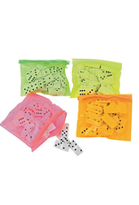 PLASTIC DOMINOES W CASE 12sets