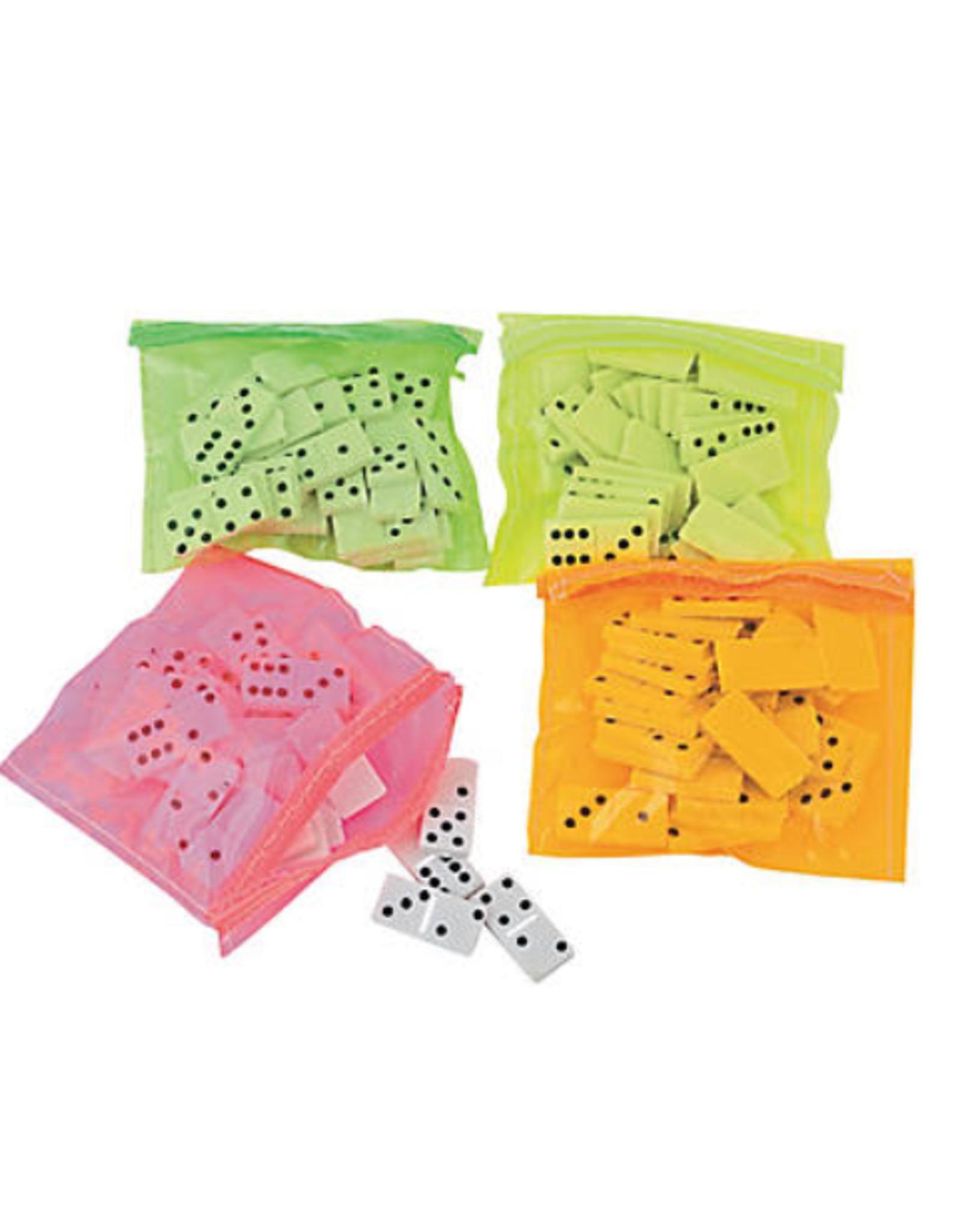 PLASTIC DOMINOES W CASE 12sets