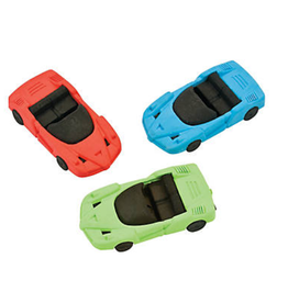 ERASER: - RACE CARS  PKG/12
