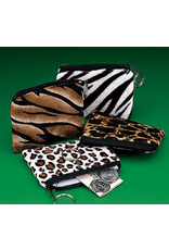 COIN PURSE KEY CHAIN SAFARI PRINT - 12 PACK