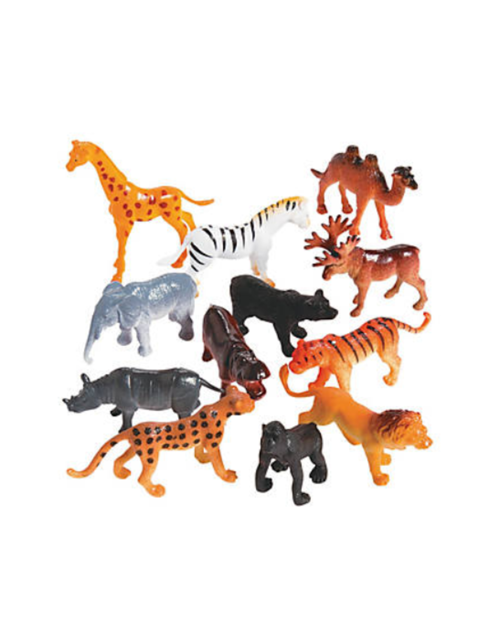 SAFARI ANIMALS - 2'' - 12 PACK