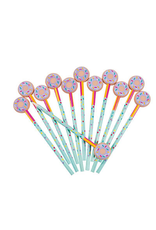 DONUT PENCIL WITH ERASER TOPPER 12PCS