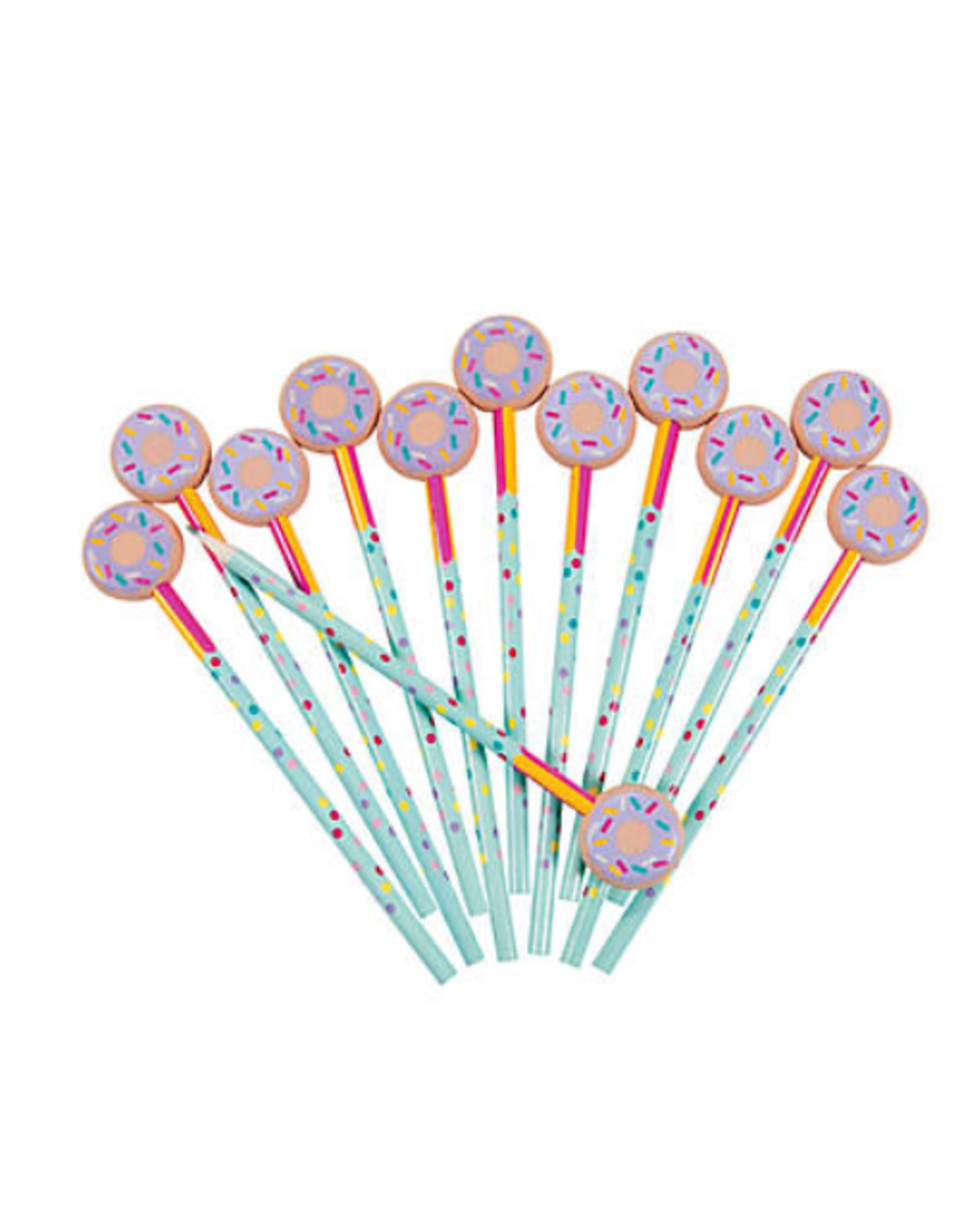 DONUT PENCIL WITH ERASER TOPPER 12PCS