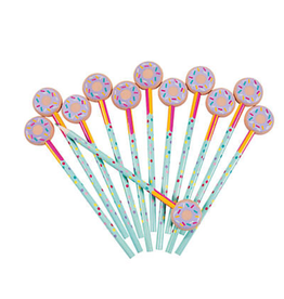 DONUT PENCIL WITH ERASER TOPPER 12PCS