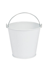 PAIL -  WHITE TINPLATE WITH HANDLE 3.25"x3"H