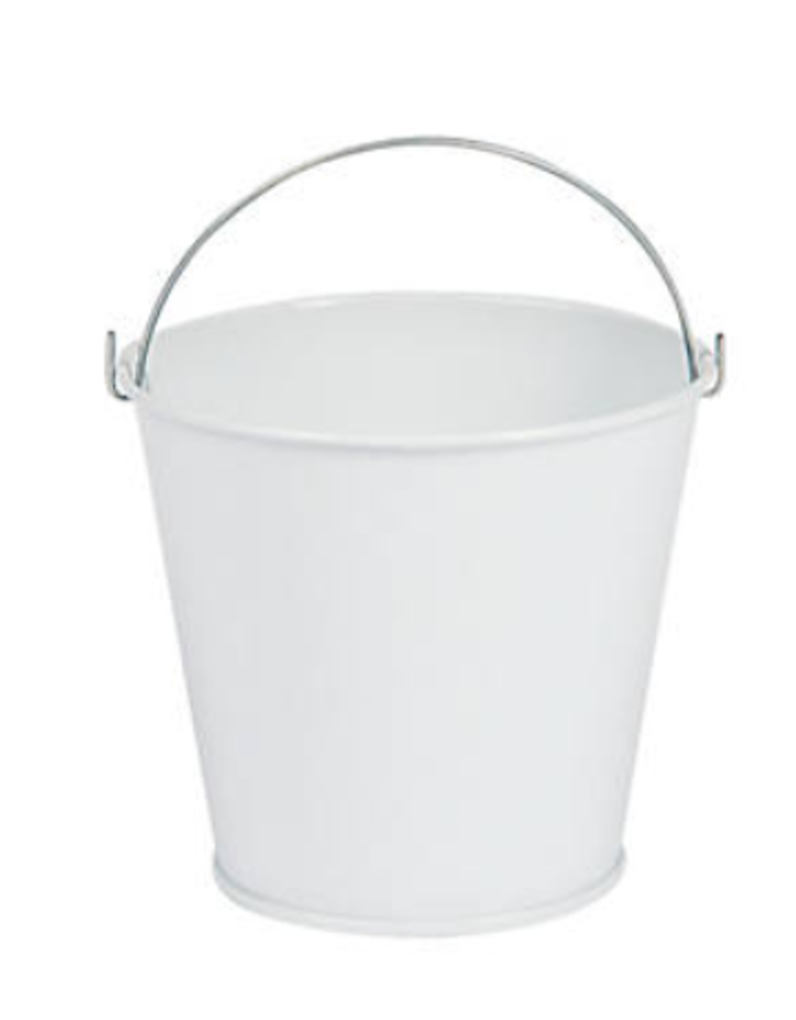 PAIL -  WHITE TINPLATE WITH HANDLE 3.25"x3"H