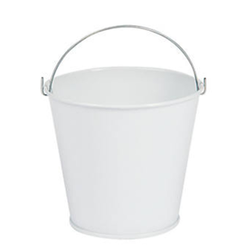 PAIL -  WHITE TINPLATE WITH HANDLE 3.25"x3"H