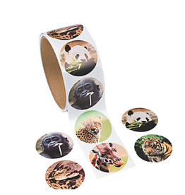 STICKERS: ZOO ANIMAL ROLL