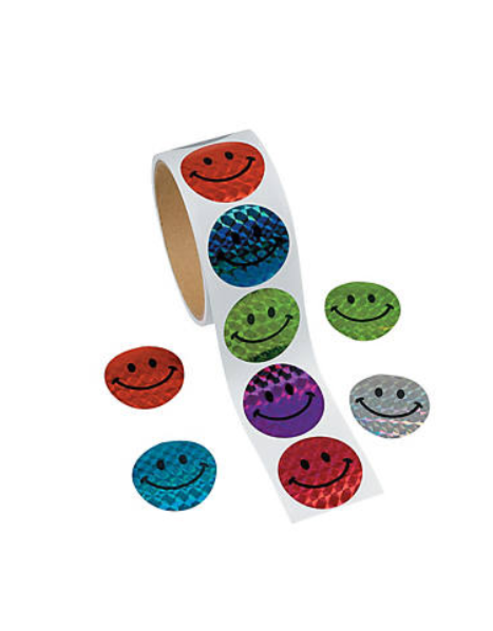 STICKERS ROLL: LASER SMILE FACE 100 STICKERS