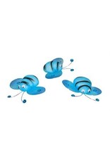 CUTE CHENILLE BEE  6PC  TURQUOISE/BLACK