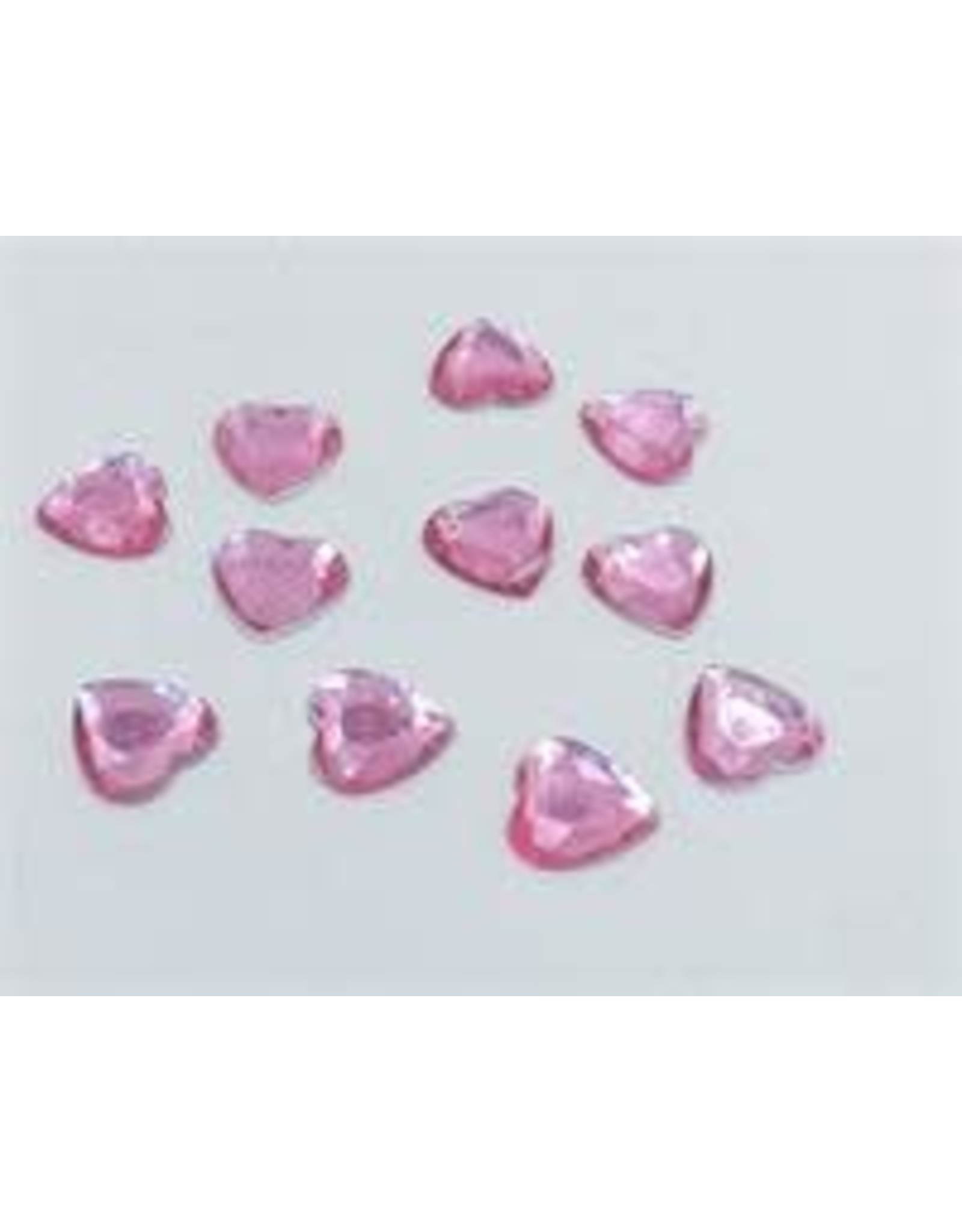 RHINESTONE: PINK HEART 12MM 80 PACK