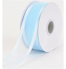 SATIN EDGE RIBBON: LIGHT BLUE 7/8" x 25 YARDS
