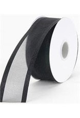 SATIN EDGE RIBBON: BLACK 7/8" X 25 YARDS