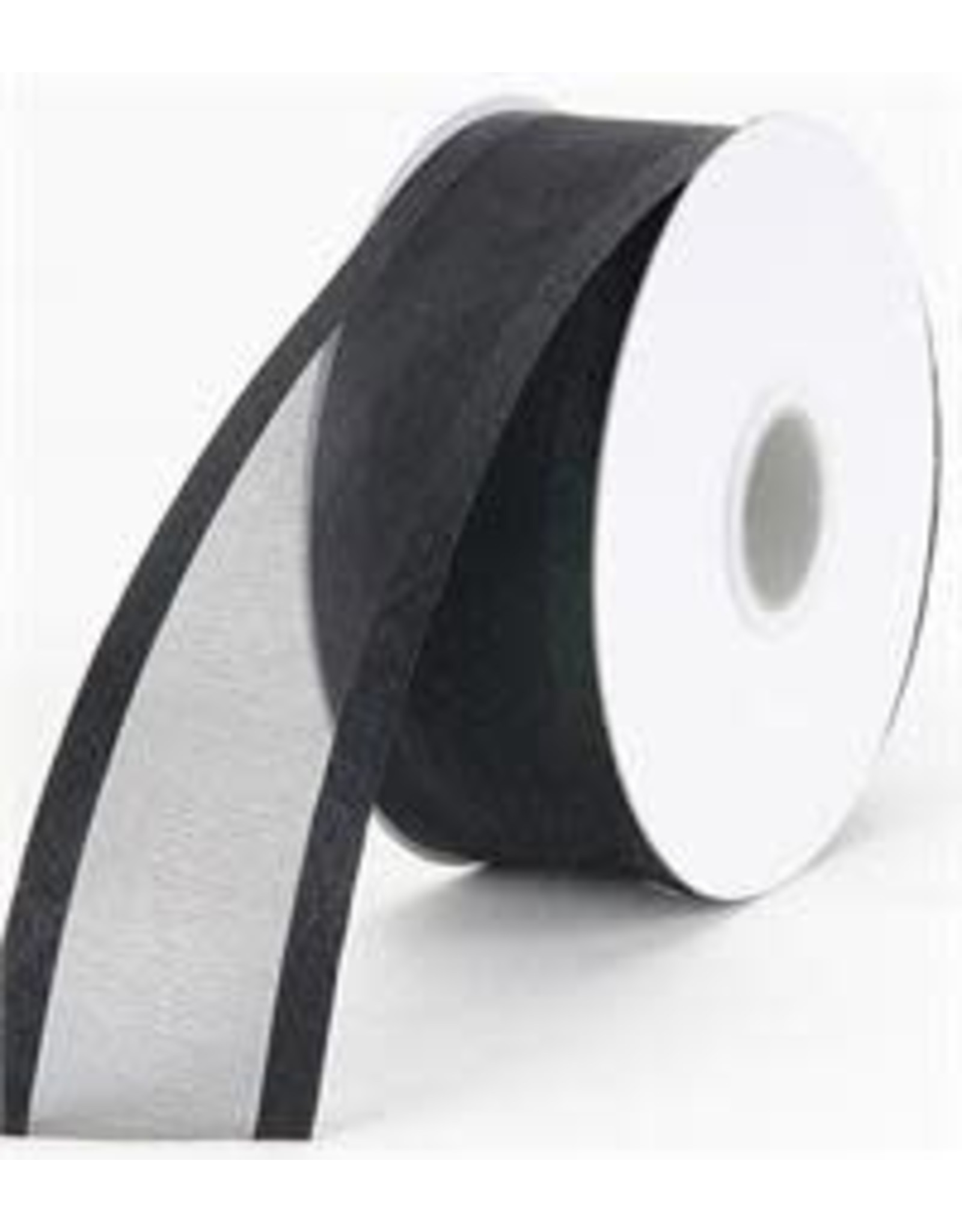SATIN EDGE RIBBON: BLACK 7/8" X 25 YARDS