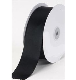 SATIN RIBBON:  BLACK 1/4" X25 YARDS