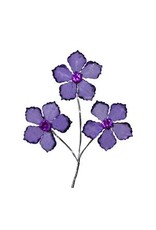ACRYLIC FLOWERS WITH CENTER GEM 12PC  CLEAR