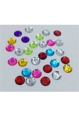 RHINESTONE: ROUND ASSORTED COLORS 18 MM - 20 PACK